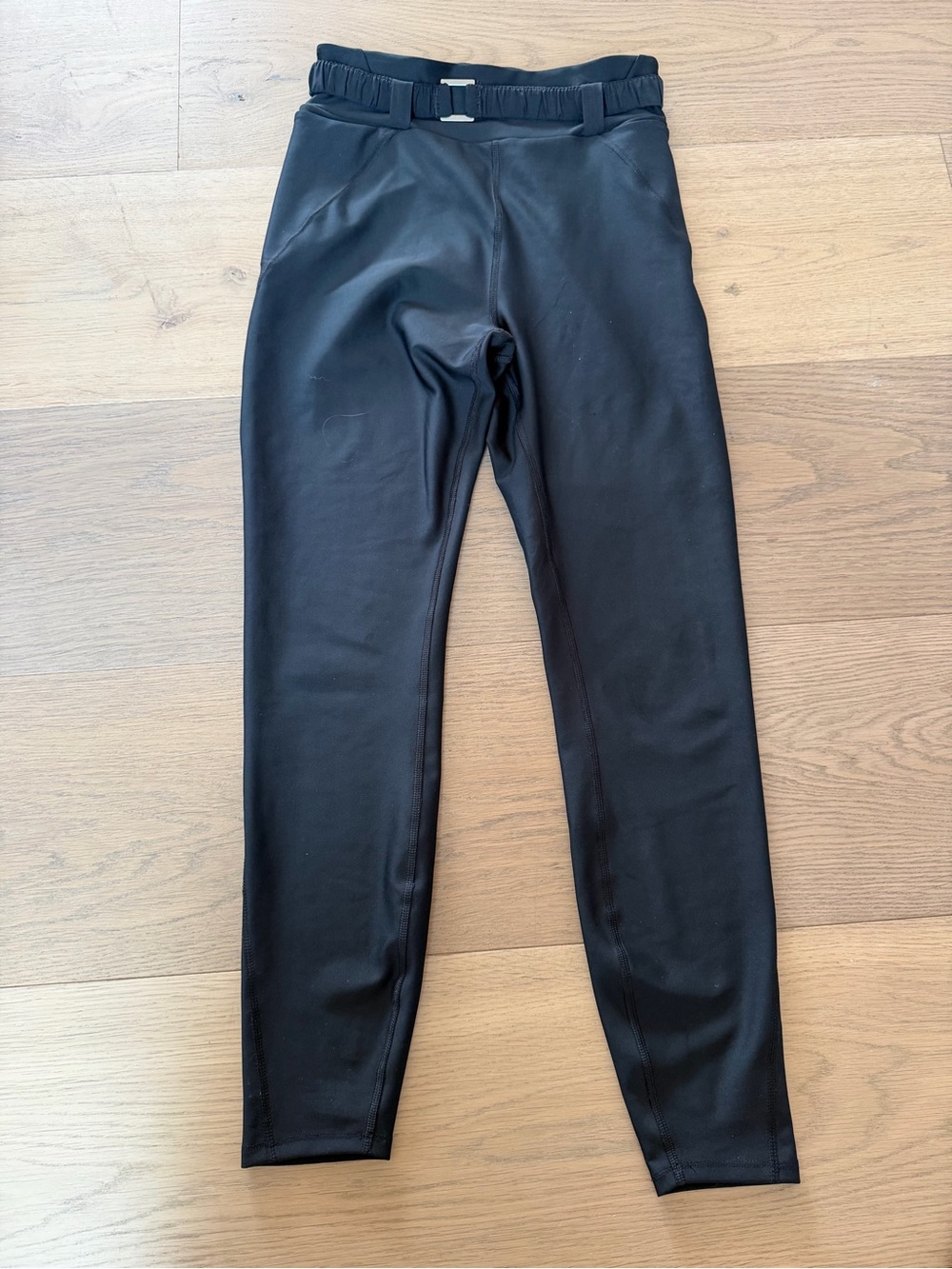 ALO Yoga Black High-Rise Ponte Leggings with Belt Detail